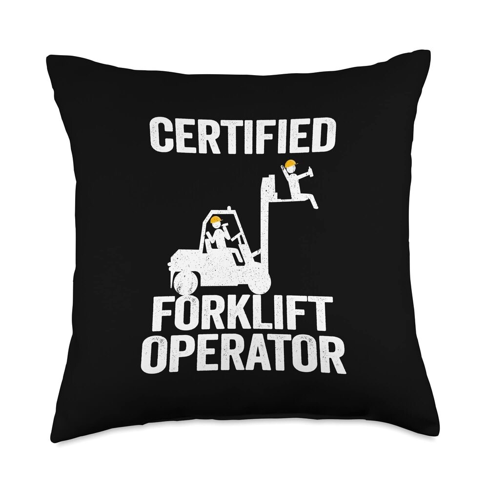 7901 Forklift Driver Forklift Certified Forklift Operator Throw Pillow